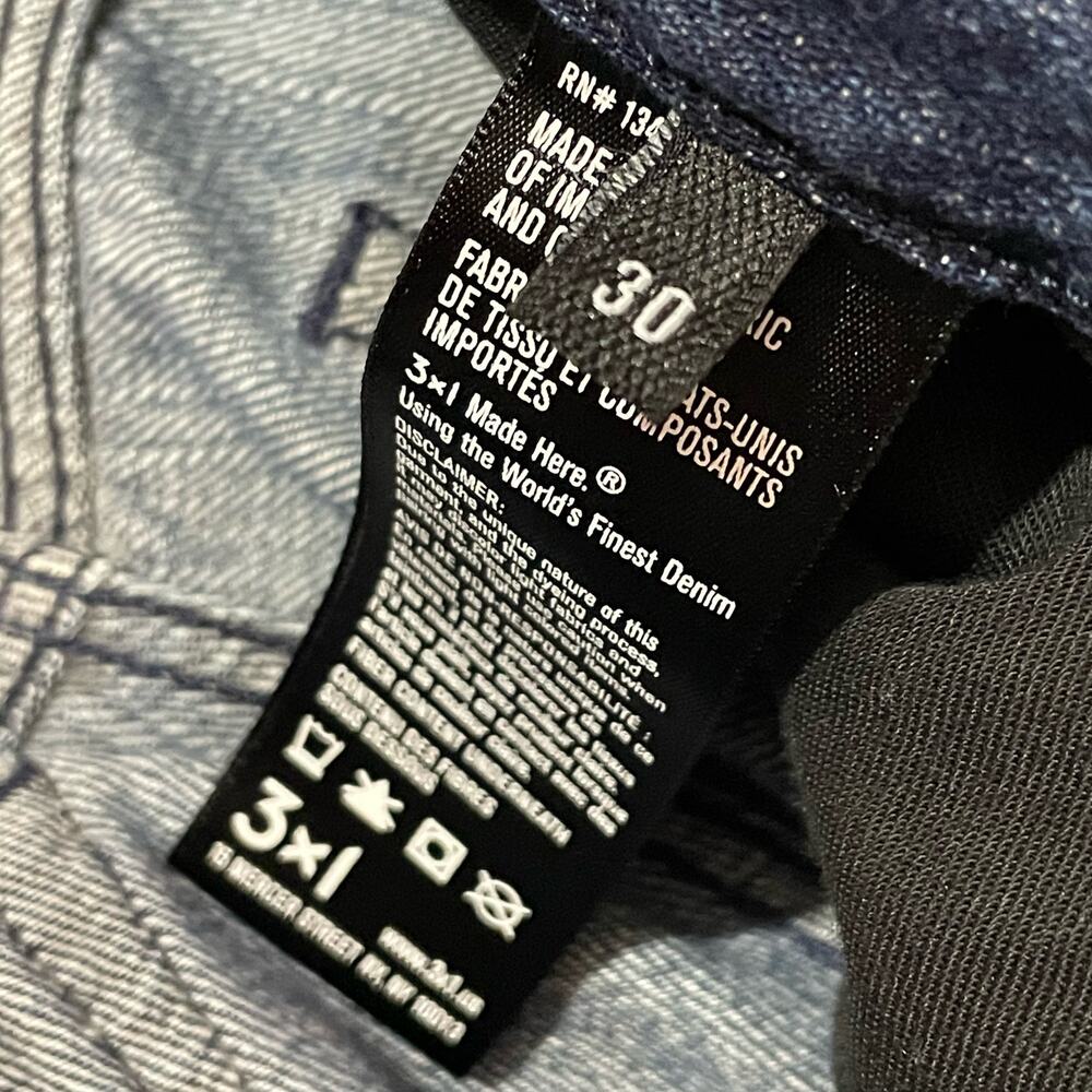 3X1 Men's M4 Selvedge Straight Jeans - Eclipse - 30 - Picture 10 of 15